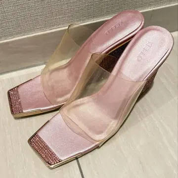 yello 핑크 큐빅 샌들 M