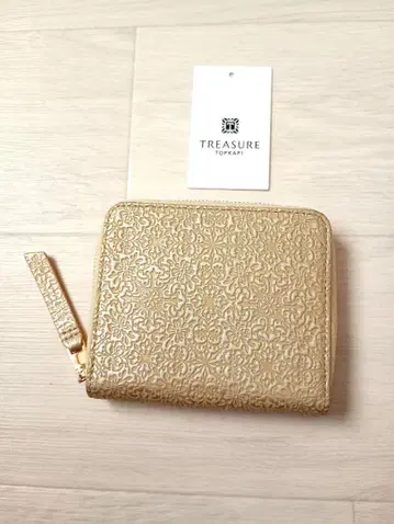 새상품급 TREASURE TOPKAPI 골드 이단 접이식 지갑