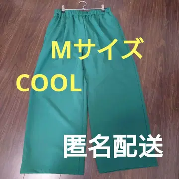 그린 컬러 와이드 팬츠 허리밴딩 COOL