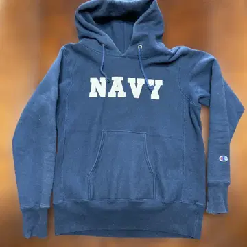 Champion NAVY 프린트 후드티