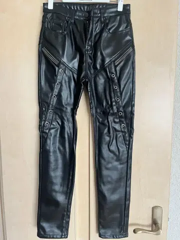 가죽 팬츠 블랙 슬림