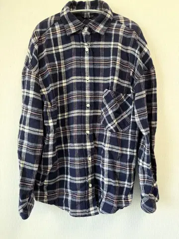 YANUK Y-SHIRT 네이비 계열 체크 S