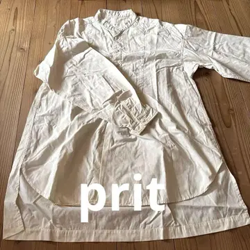 prit 아이보리 코튼 긴팔 셔츠