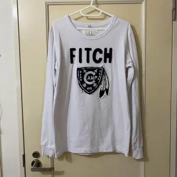 아바클로 롱 T 와펜 아플리케 화이트 T 긴팔