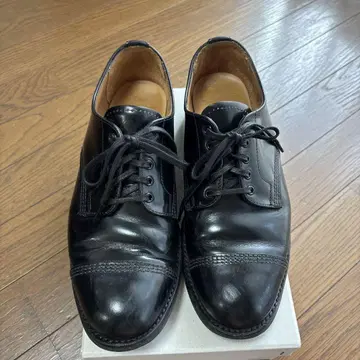 가죽 소재 블랙 레이스업 슈즈 Made in Japan