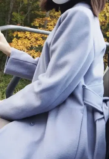 아이스 블루 롱 코트