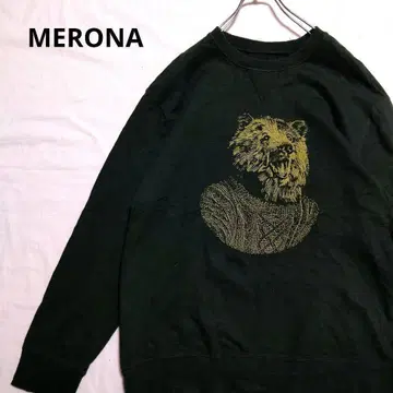MERONA V 가제트 애니멀 맨투맨 트레이닝복 레트로 그린