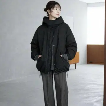 SLOBE IENA CE 타프타 숏 다운 블랙
