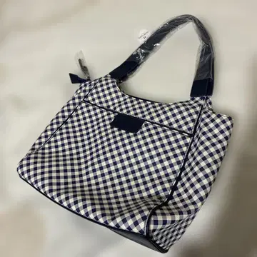 깅엄 체크 파랑 핸드백 택 포함