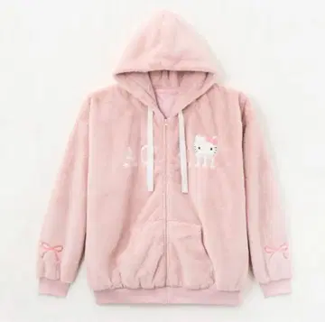 시마무라 x 츠지 노조미 x 산리오 콜라보 보아 지퍼 후드티 pink M