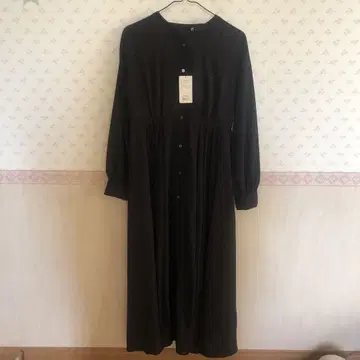 어반 리서치 레오파드 도트 롱 원피스 긴팔