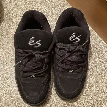 es 블랙 스웨이드 스니커즈 스케이터 슈즈
