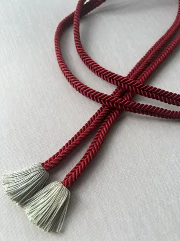 칸제구미 허리띠 진한 빨간색 x 그레이