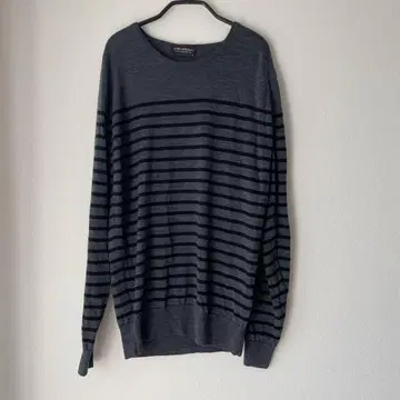 Johnsmedley 존스메들리 보더 울 니트 그레이 무인양품 M 사이즈