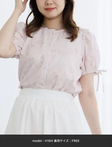 flower 블루 자수 상의
