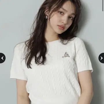 [ Arpege story ] 자수 니트 풀오버 (화이트)