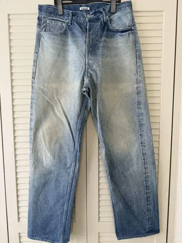 SELVEDGE FADED HEAVY DENIM WIDE PANTS