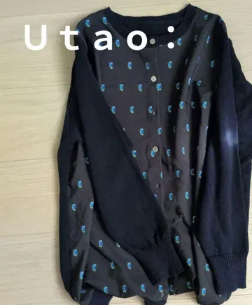 Utao M 사이즈 버튼 달린 긴팔 가디건