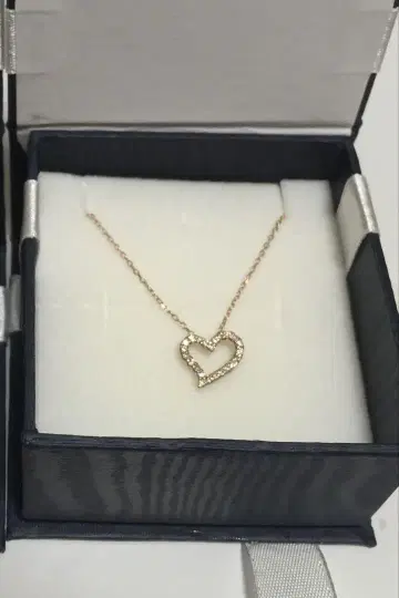 KP10PG 다이아몬드 프티 목걸이 하트 쥬얼리 츠츠미 0.2ct