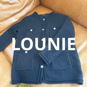 [ 새상품급 ] LOUNIE 가디건 노카라 자켓 트위드