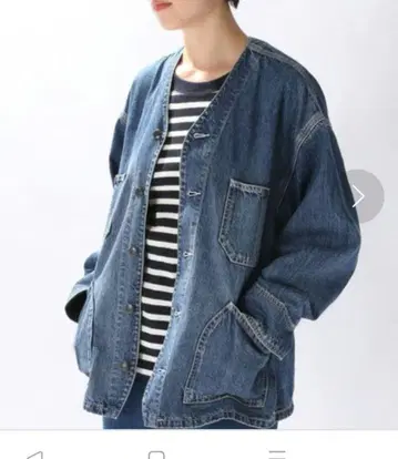niko and - 2022AW 데님 워크 노카라 블루종 자켓 L