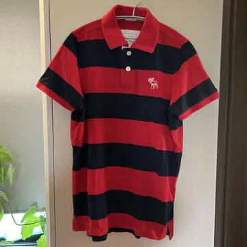 Abercrombie & Fitch 빨검 스트라이프 피케 셔츠 S