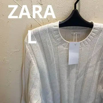 [가격 인하] ZARA 자라 화이트 리브 스웨터 L