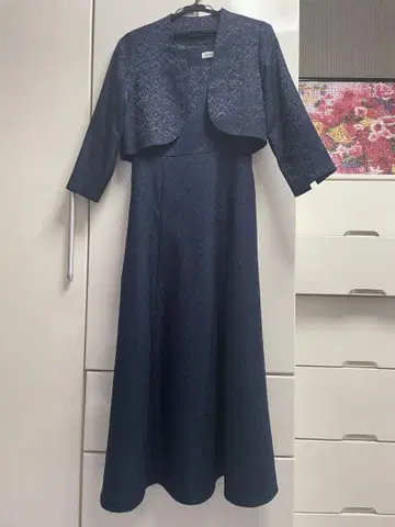 R's GOWN 네이비 드레스 자켓 세트
