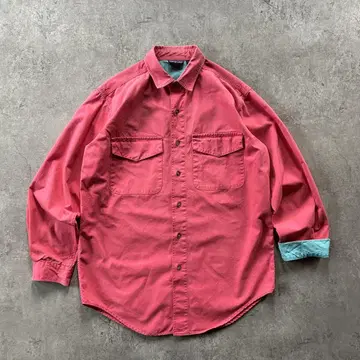 90s 파타고니아 코튼 셔츠/워크 셔츠 핑크 x 터콰이즈 S
