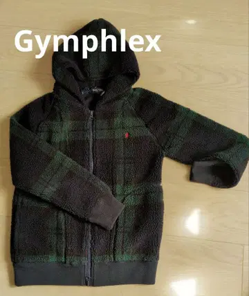 Gymple 플리스 자켓 체크 무늬