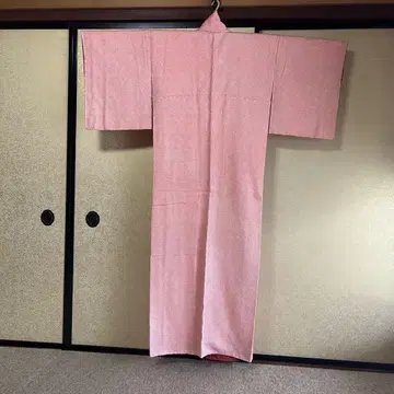 새상품 핑크 무지 기모노 총조임 시치아리 있음
