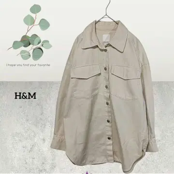 H&M 베이지 셔츠 자켓 오버 사이즈 캐주얼 h1444