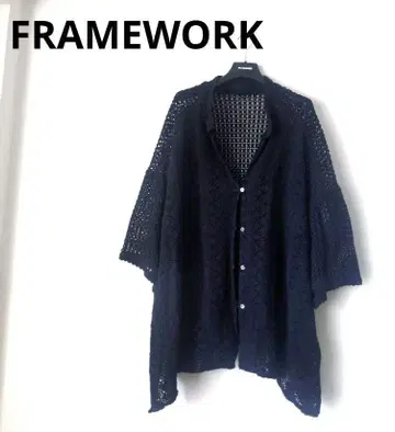 [새상품급] FRAMEWORK 프레임워크 레이스 오픈 카라 셔츠 블랙