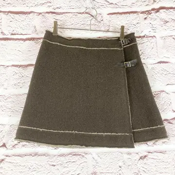 zr277 AIGLE 브라운 랩스커트 버클 포함 S