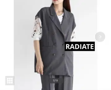 RADIATE 그레이 더블 브레스트 베스트 겉옷