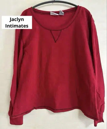Jaclyn Intimates 빨간색 긴팔 상의 L 트레이닝복 맨투맨