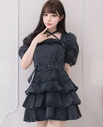 티어드 프릴 미니 원피스 pium