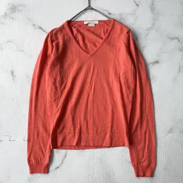 새상품급 JOHN SMEDLEY V넥 니트 오렌지 XS