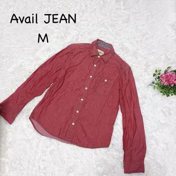 Avail JEAN [ M ] 코튼 바지 셔츠 핑크 포켓 부착