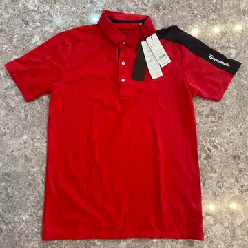 미사용 새상품 TaylorMade 빨간색 피케 셔츠 남성용 S