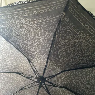 ANNA SUI 안나수이 접이식 양산 참 장식 블랙 테두리 레이스