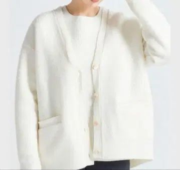 yori 압축 니트 가디건 화이트