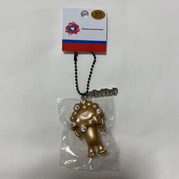 미야쿠미야쿠 입체 PVC 키링 플레이트 부착 골드 컬러