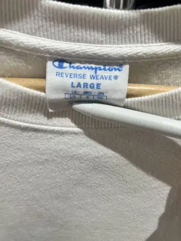 Champion Reverse Weave L 화이트 맨투맨