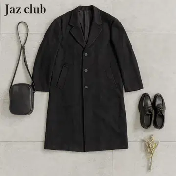 Juz Club 체스터 코트 심플 블랙 XL