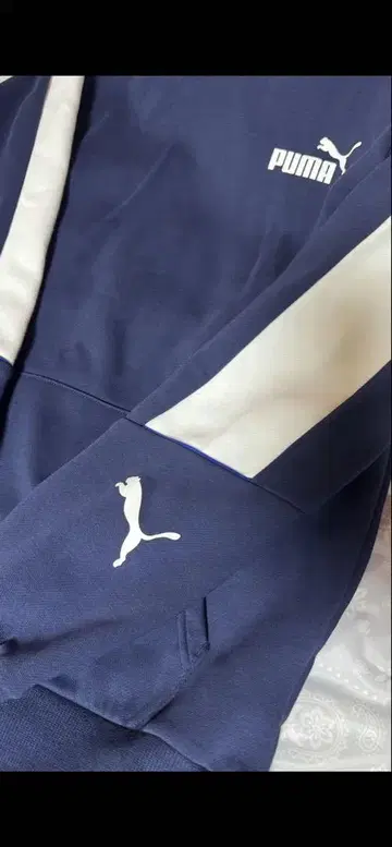PUMA 후드 부착 저지 M 네이비