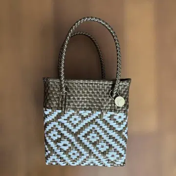 레트라 MERCADO. BAG ROMBO Gold/White