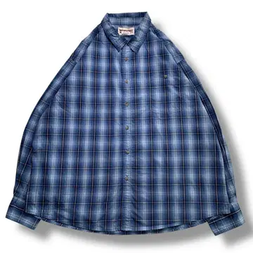 F739 [ 즉시 구매 OK ] Wrangler 체크 셔츠 3XL 블루