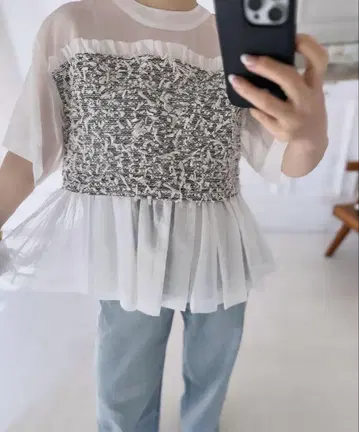 St.cecilia Girlish 세인트 세실리아 별 부스러기 블라우스