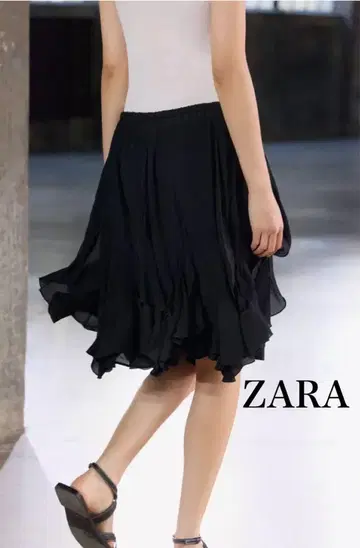 ZARA 새상품 ZWCOLLECTION 프릴 스커트 블랙